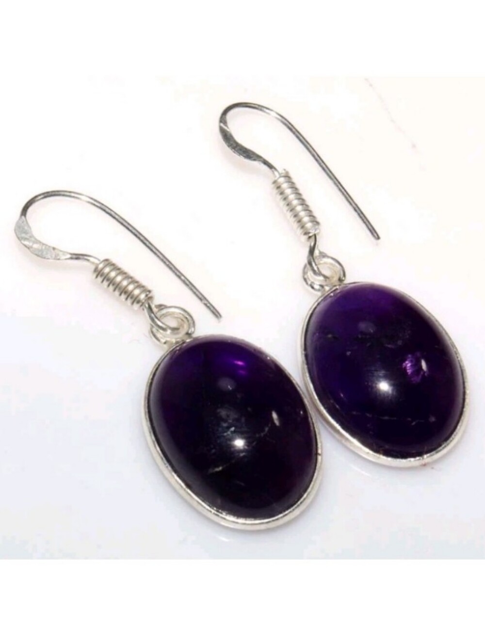 Amethyst Gemstone Jewelry 925 Sterling Silver Handmade Drop Dangle Earrings